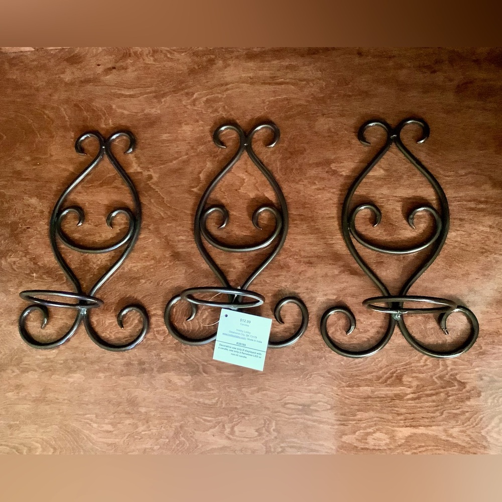 SET OF THREE MEDAL WALL SCONCES 9X6
